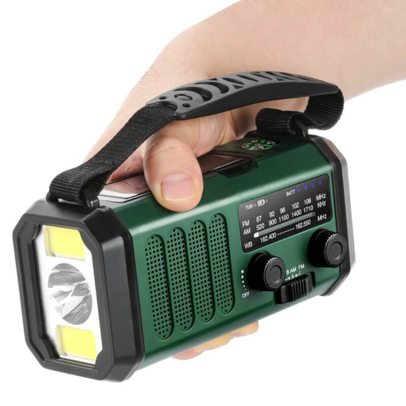 Noodradio FM Pro - 20.000 mAh powerbank - Handzwengel - Zonne-energie