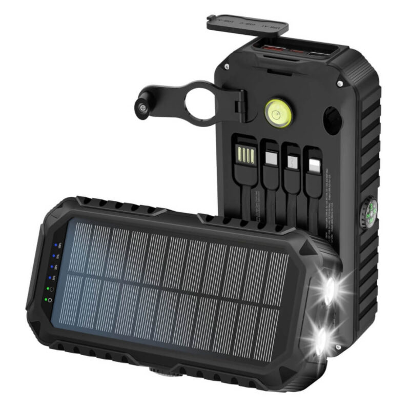 Powerbank – 20.000 mAh – Handslinger – Zonnepaneel